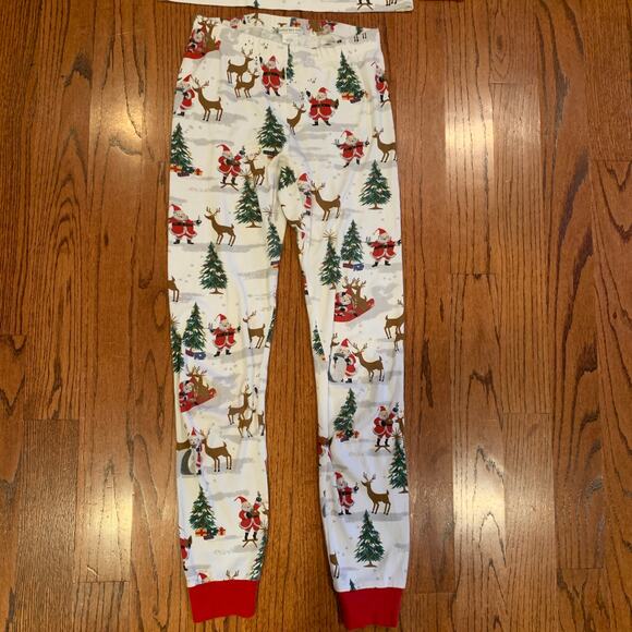 Pottery Barn Kids Santa Sled Christmas Pajama Set | White Red | Small - Picture 4 of 11